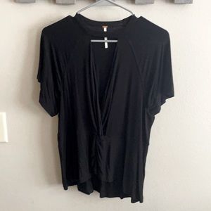 Free people black cut out dressy top!